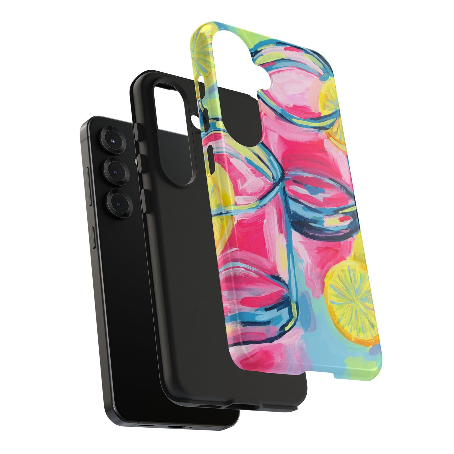 Pink Lemonade Abstract Acrylic Cocktails Tough Phone Case | Various Models Available