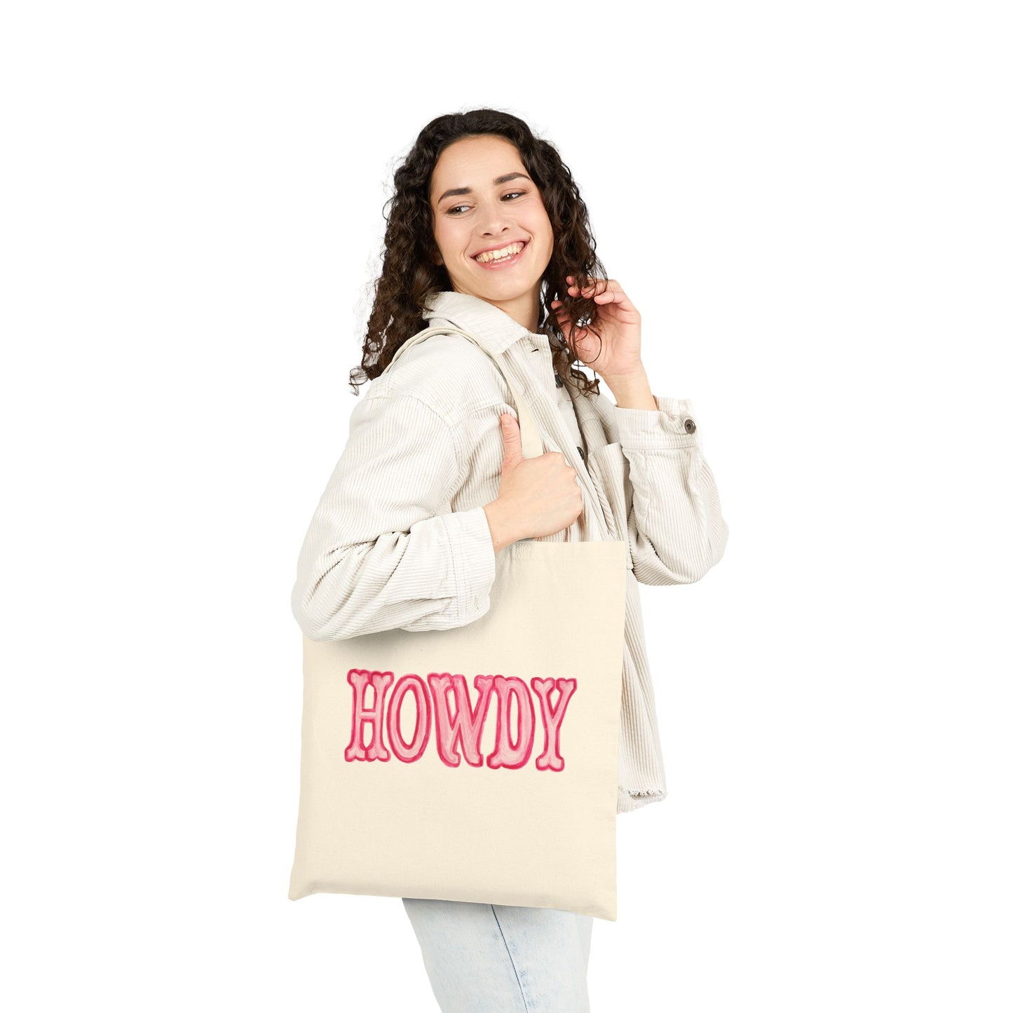 Canvas Tote | Howdy Hot Pink Watercolor Farmers Market Tote | Bachelorette Western Preppy Gift | Coastal Cowgirl
