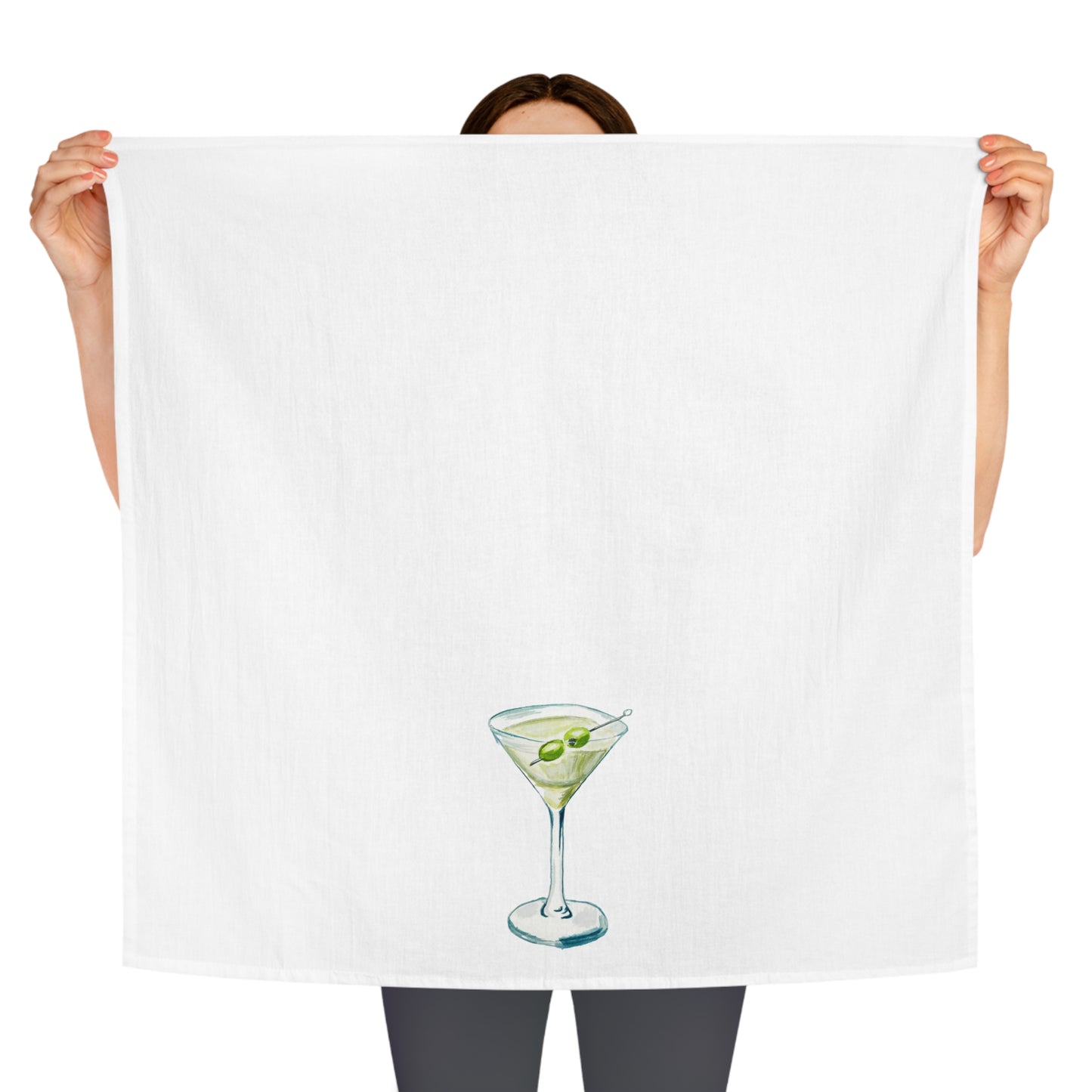 Tea Towel | Martini Cocktail Watercolor Illustration | Fun Kitchen | Cocktail Lover Gift | Barware Decor | Hostess Housewarming Gift