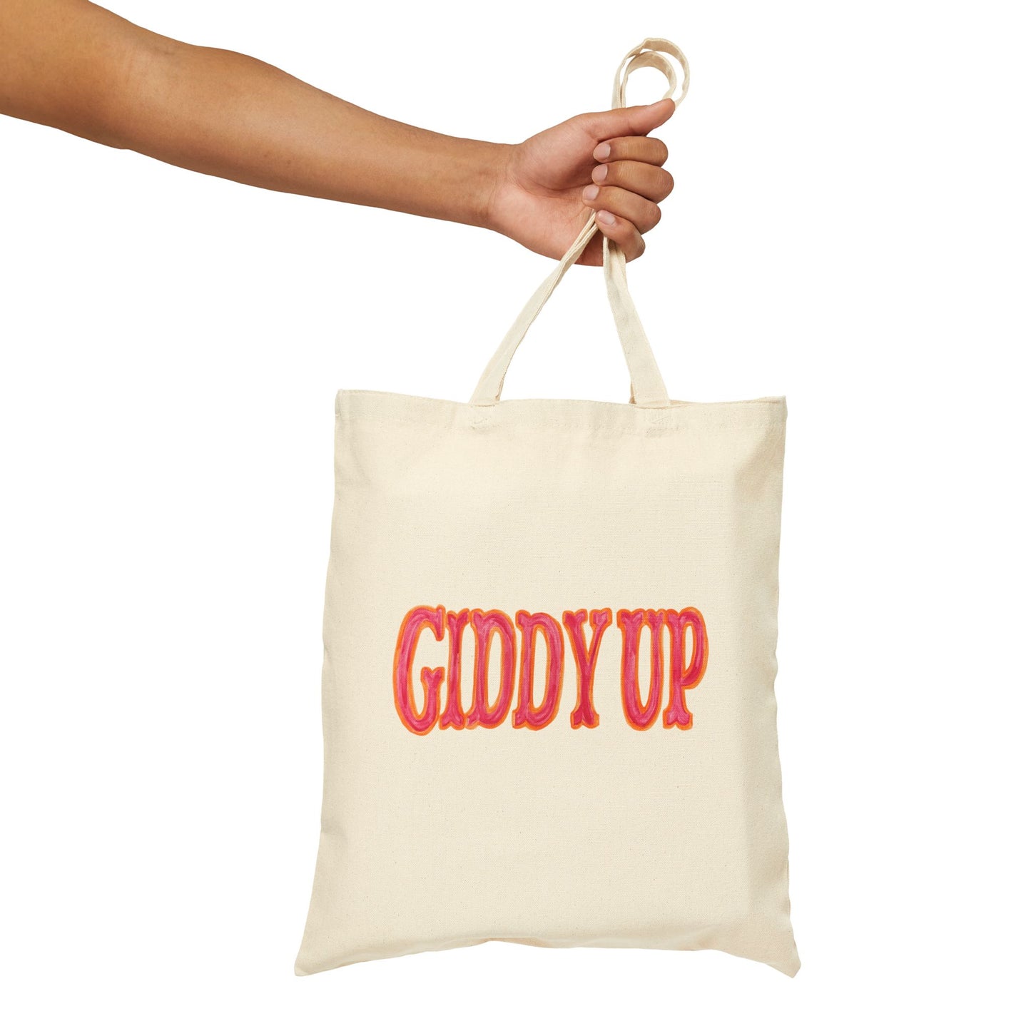 Canvas Tote | Giddy Up Hot Pink and Orange Farmers Market Tote | Bachelorette Western Preppy Gift | Coastal Cowgirl Howdy