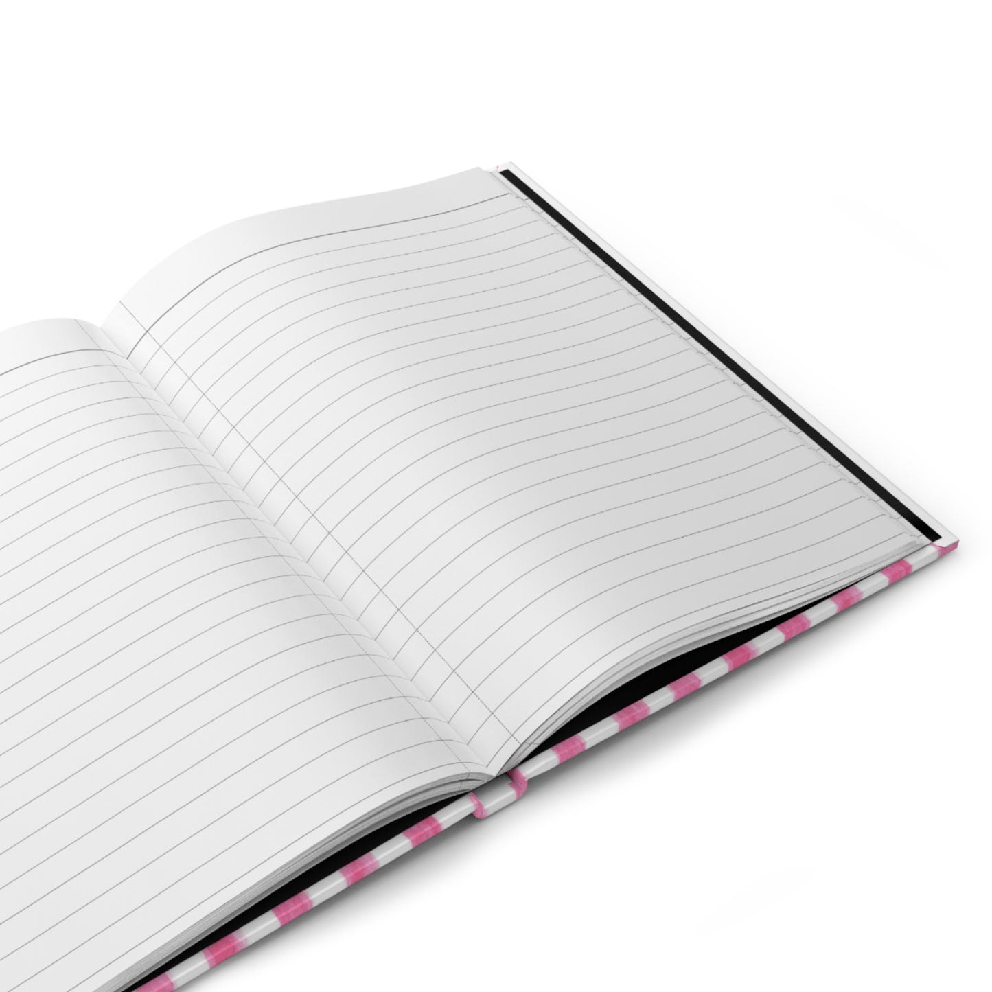 Pink Watercolor Stripes Illustrated Hardcover Journal Matte 8"x 5.75"