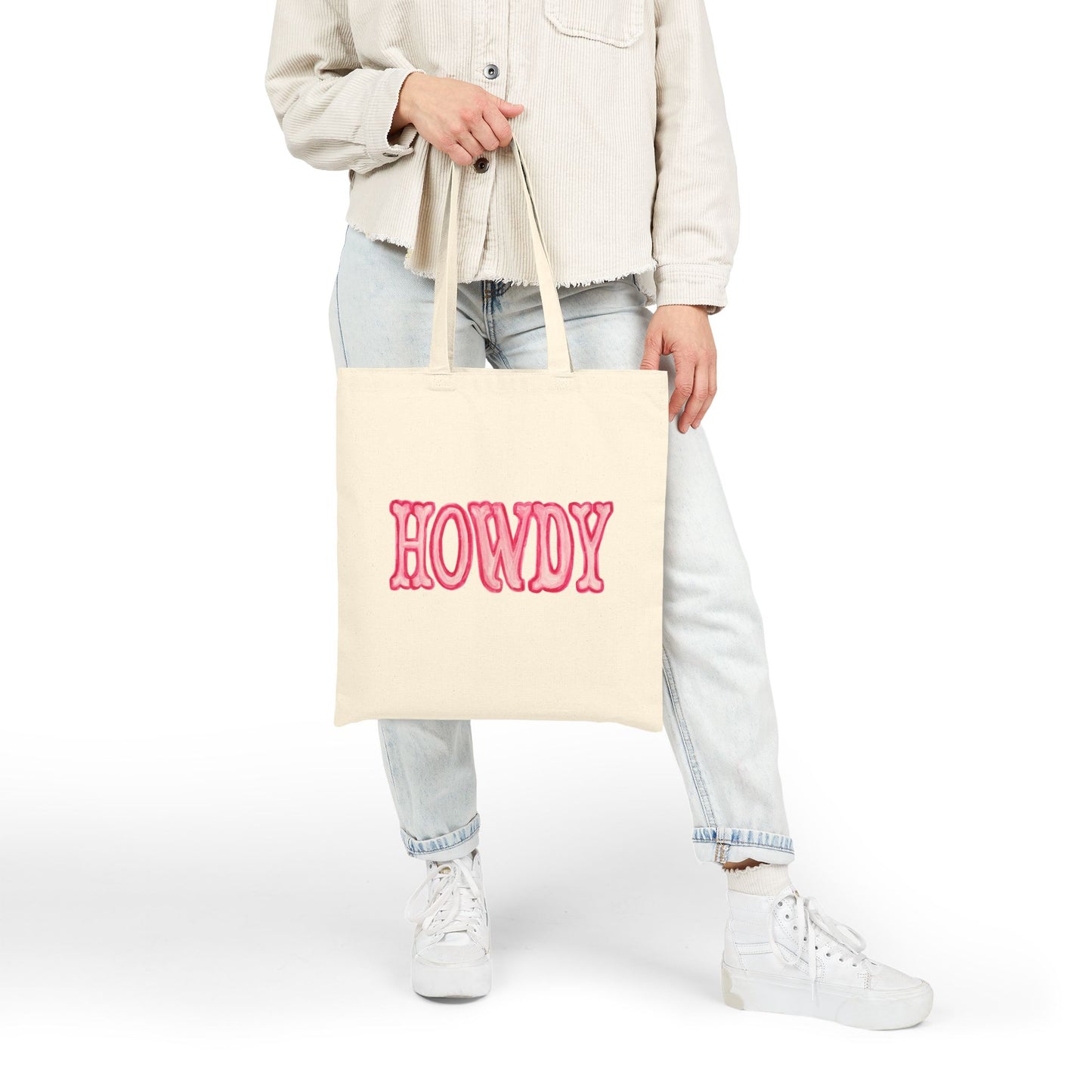 Canvas Tote | Howdy Hot Pink Watercolor Farmers Market Tote | Bachelorette Western Preppy Gift | Coastal Cowgirl