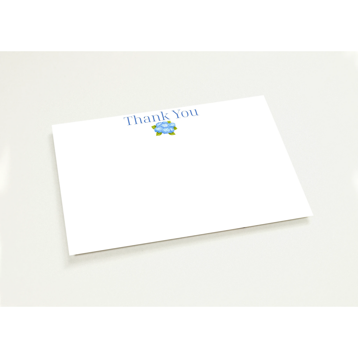Thank You Blue Hydrangea Bunch Watercolor Illustrated Flat Notecards | Set of 10 Cards & Envelopes | 2 Sizes 5R (5 x 7″)