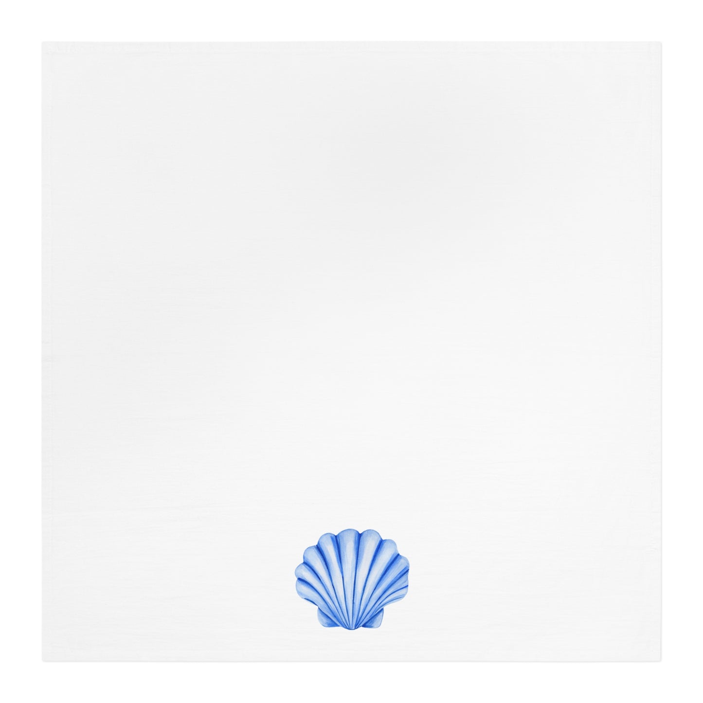 Tea Towel | Blue Seashell Watercolor Illustration | Coastal Kitchen Decor |Beach Shell Towel |Unique Nautical Hostess Gift | Seaside Accents