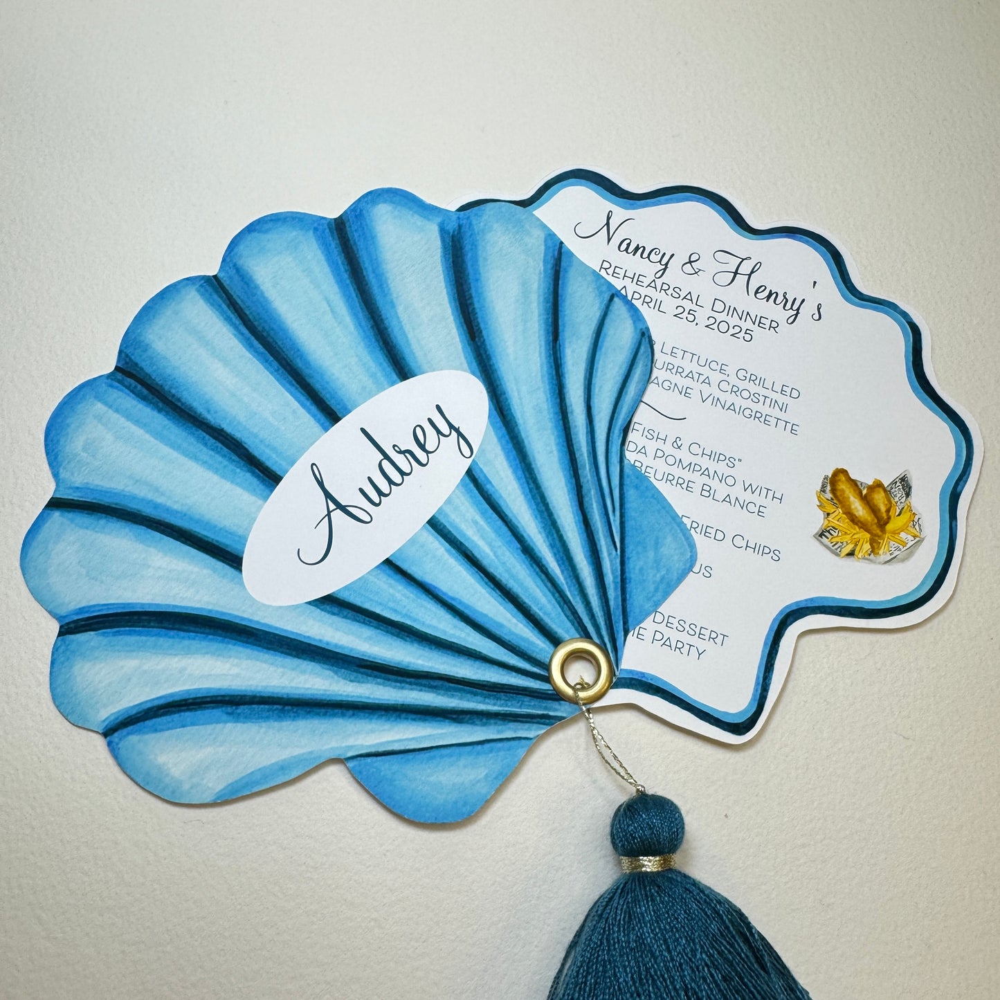 Digital Download | 3 PNG Files & Style Guide | Blue Seashell Menu Template for Cricut Canva