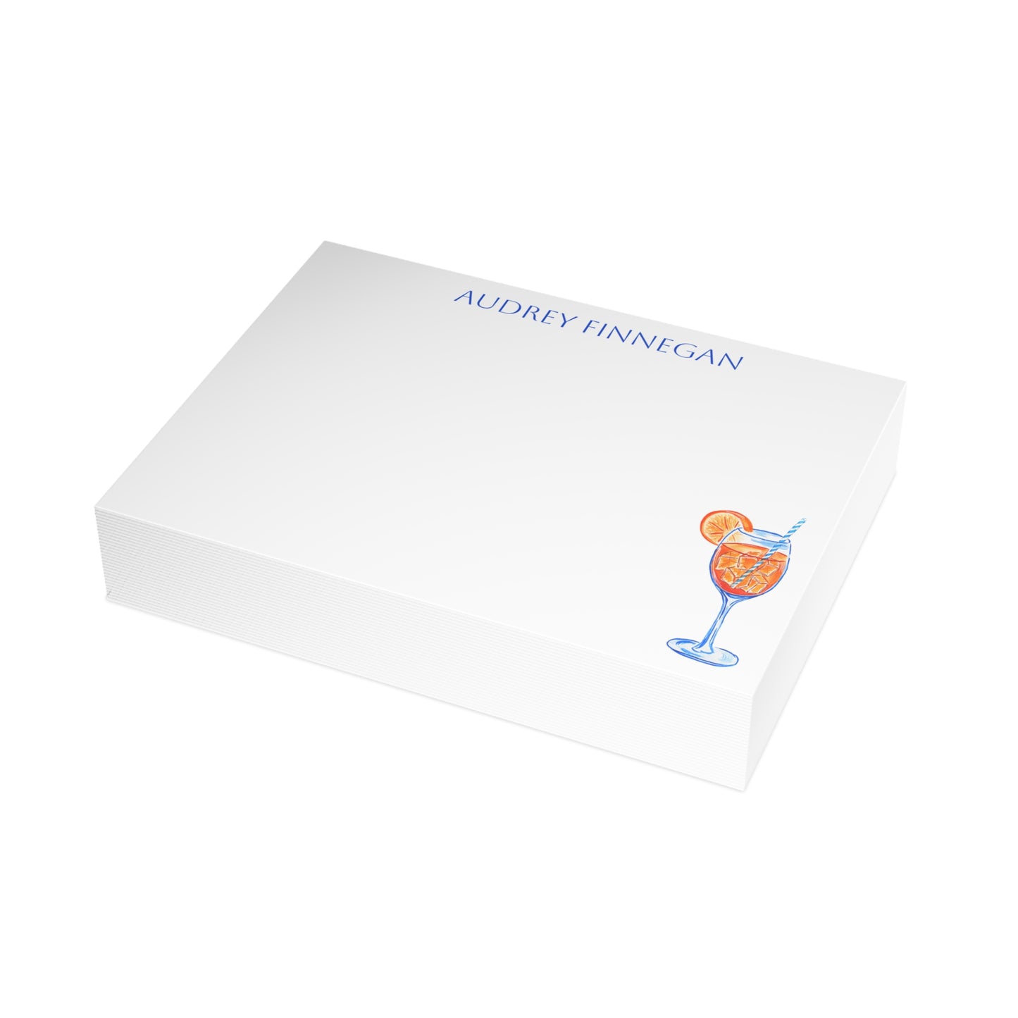 Stationery | Personalized Custom Watercolor Orange & Blue Aperol Spritz Flat Cards with Envelopes | Thank You Bridal Shower Bachelorette