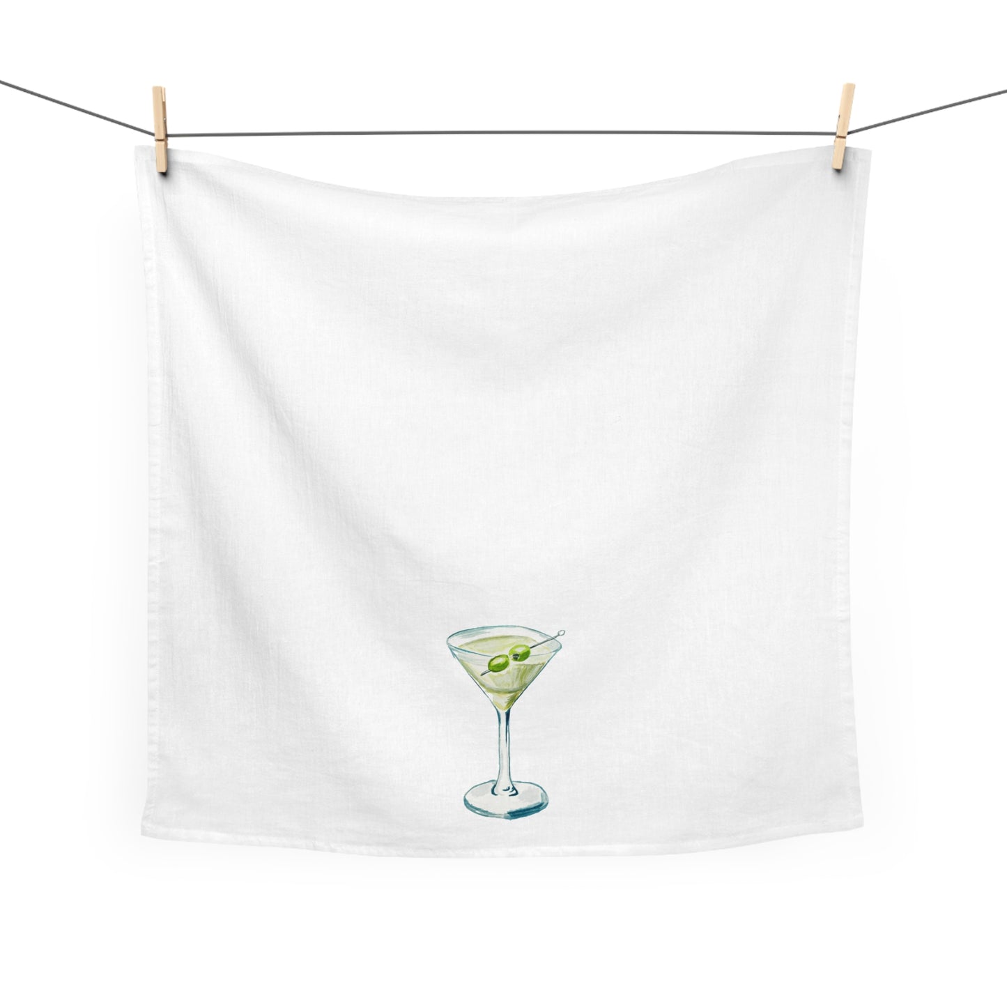Tea Towel | Martini Cocktail Watercolor Illustration | Fun Kitchen | Cocktail Lover Gift | Barware Decor | Hostess Housewarming Gift