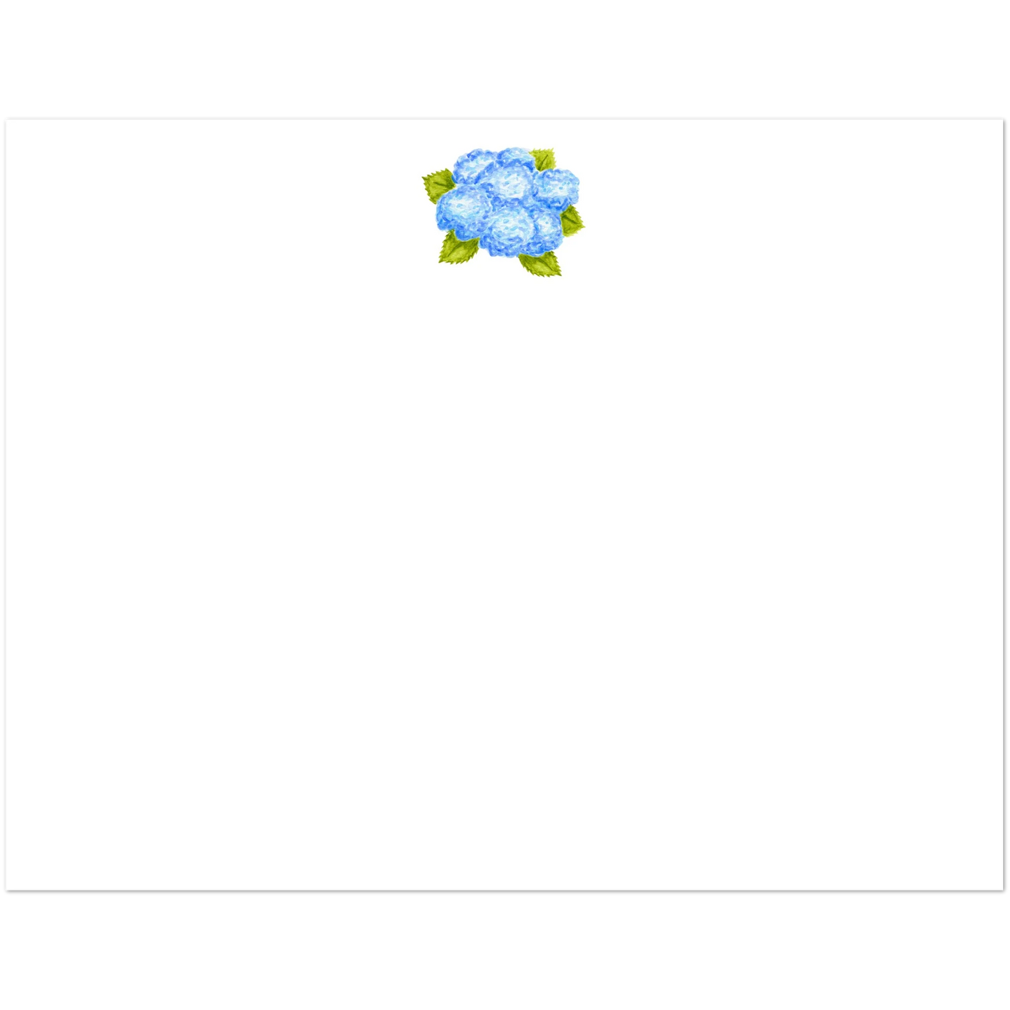 Blue Bunch of Hydrangeas Watercolor Illustrated Flat Note Cards & Envelopes | Set of 10 | 2 Sizes