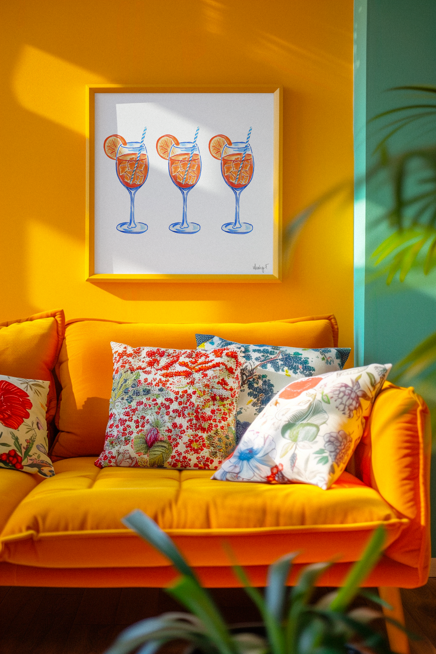 Print | Aperol Spritz Trio Watercolor Painting | Various Sizes
