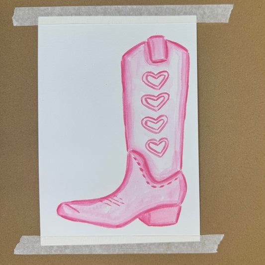 5” x 7” Original Light Hearts Cowboy Boot
