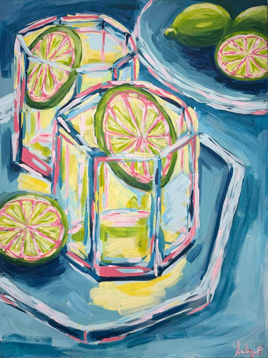 18”x24” Abstract Acrylic “Lime Light”