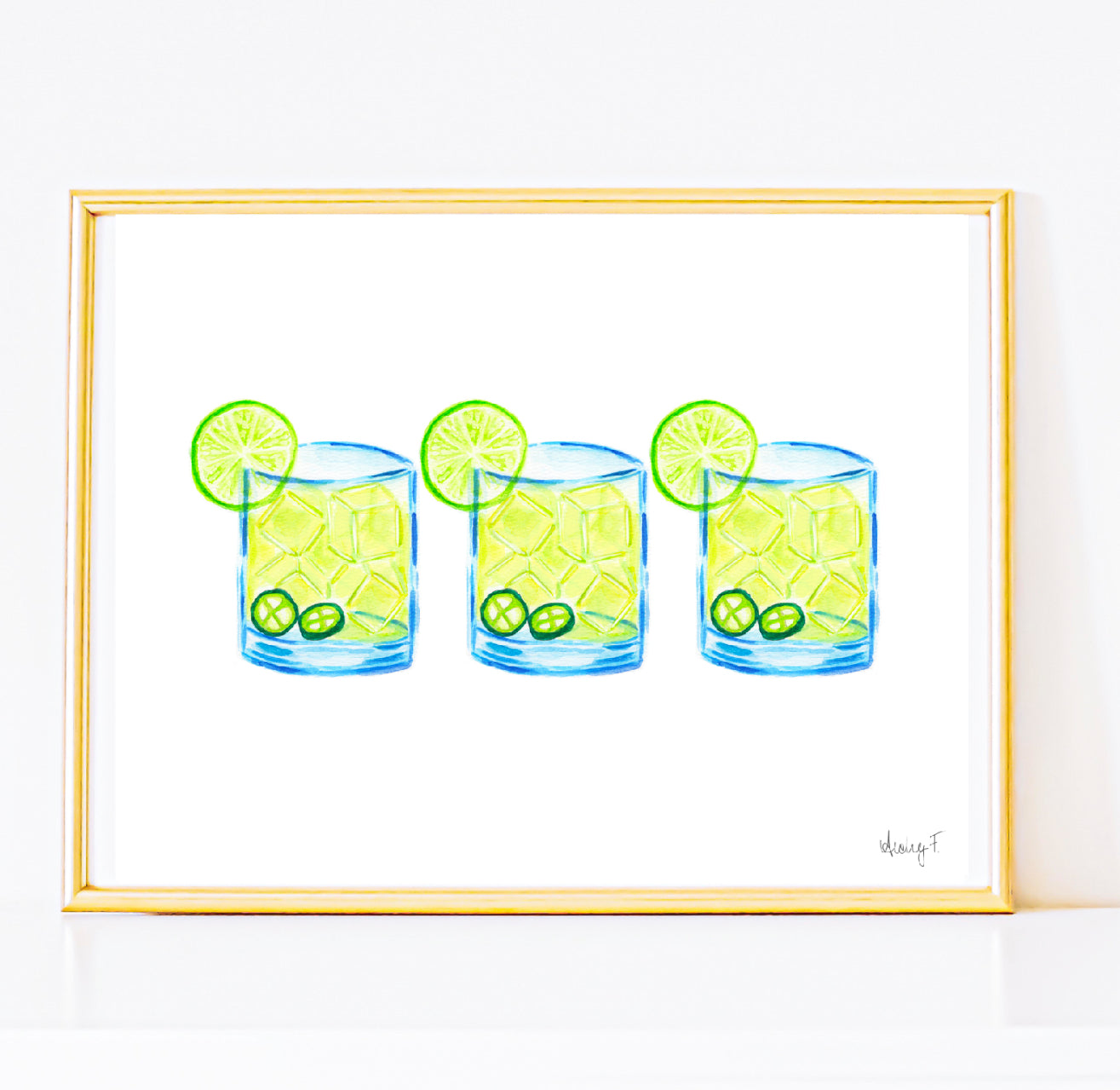 Print | Spicy Margarita Trio Watercolor Painting| Boho Kitchen Wall Art| Vibrant Cocktail Illustration Kitchen Bar Decor | Drink Poster Home