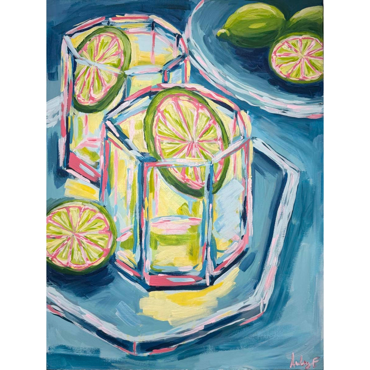 18”x24” Abstract Acrylic “Lime Light”