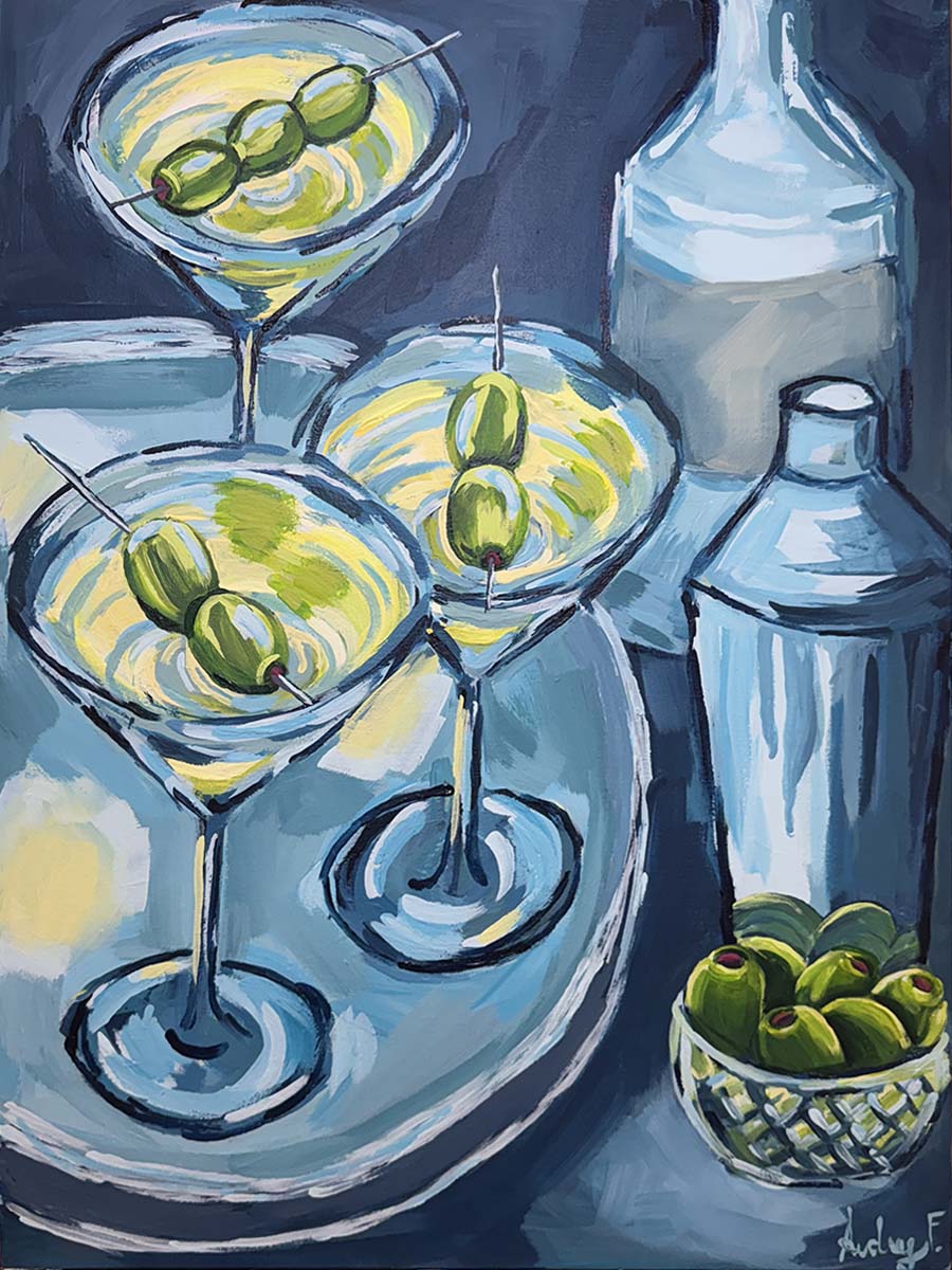 18”x24” Abstract Acrylic “Shaken, Not Stirred”