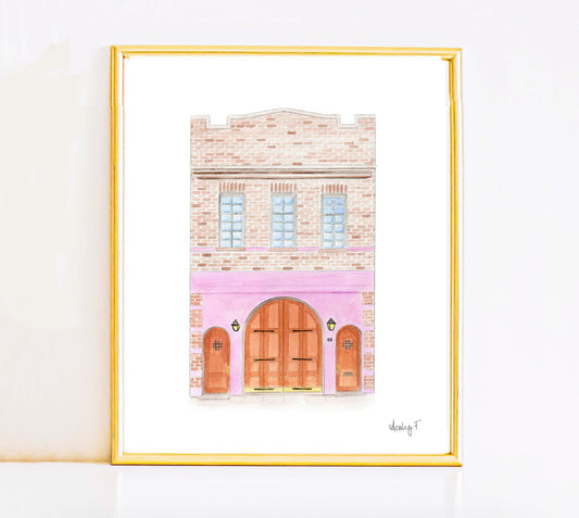 Print | 23 Cornelia Street West Village New York City Watercolor | Music Wall Dorm Room Decor TS