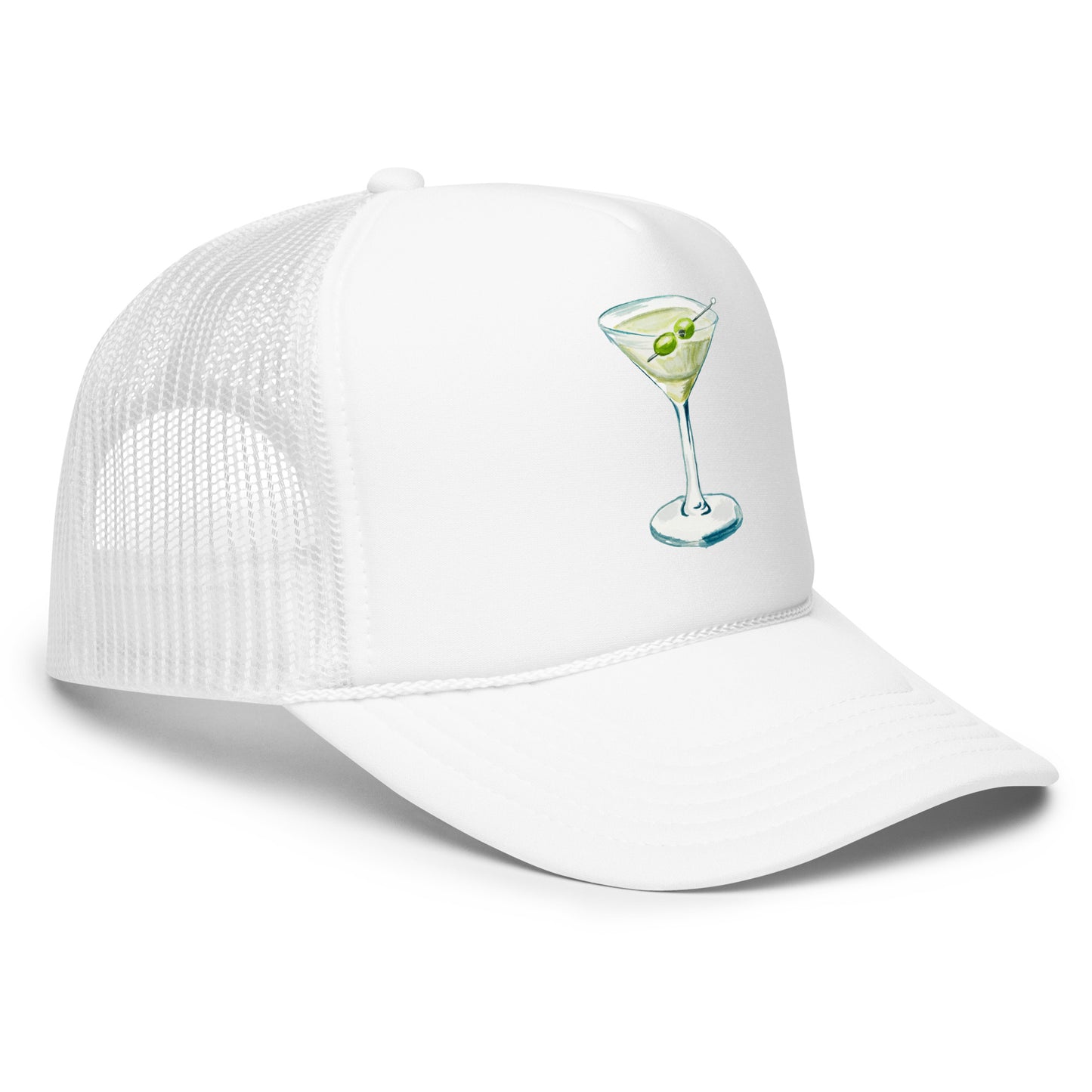 Martini Watercolor Illustrated Trucker Hat