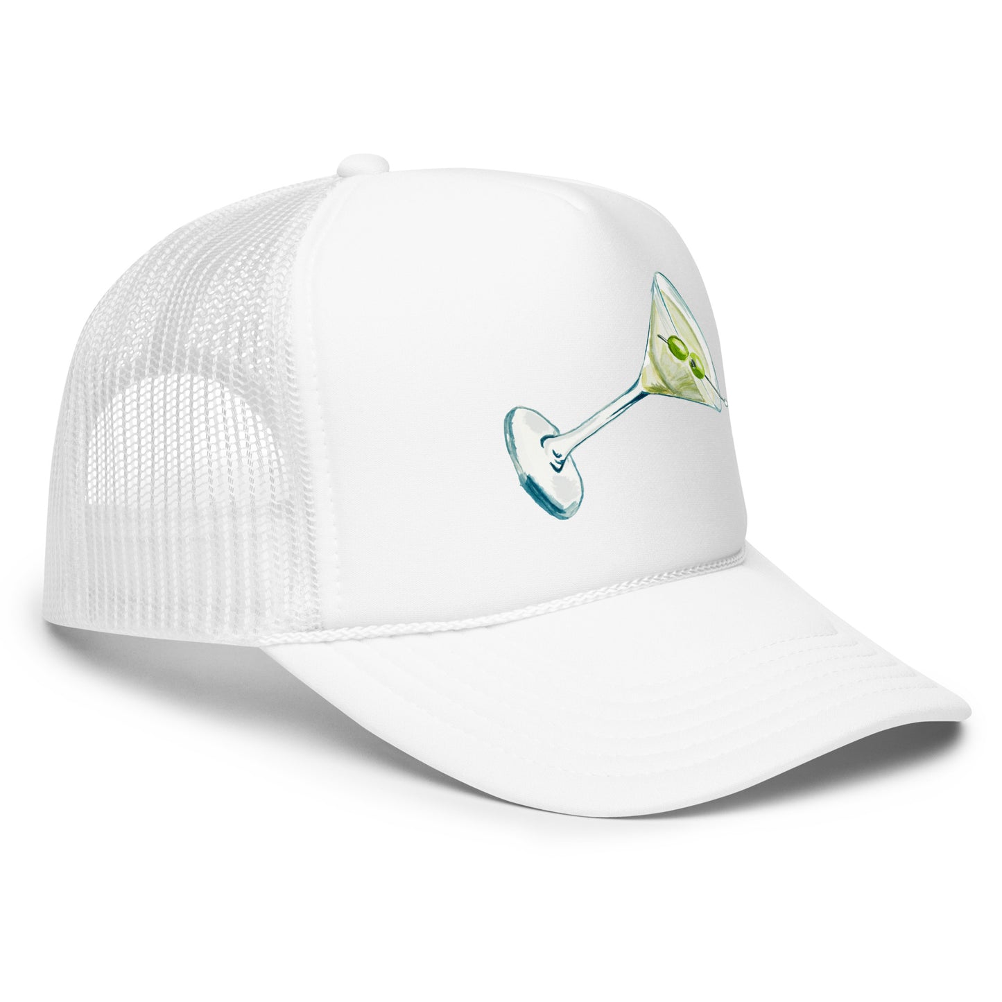 Martini Watercolor Illustrated Trucker Hat