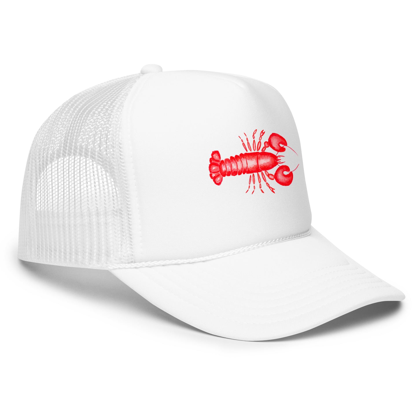Mini Red Lobster Watercolor Illustrated Trucker Hat