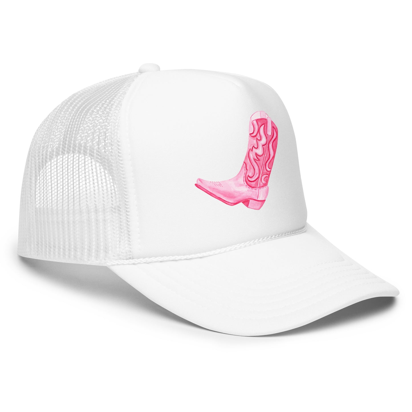 Hot Pink Cowboy Watercolor Printed Trucker Hat | Various Colors