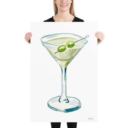 Print | Watercolor Martini Glass 24×36