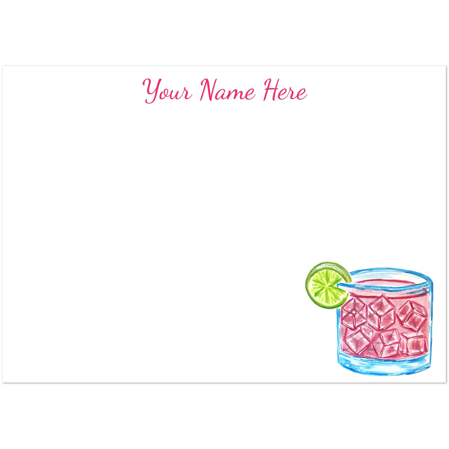 Personalized Paloma Watercolor Illustrated Flat Notecards | Set of 10 Cards & Envelopes | 2 Sizes 5R (5 x 7″)