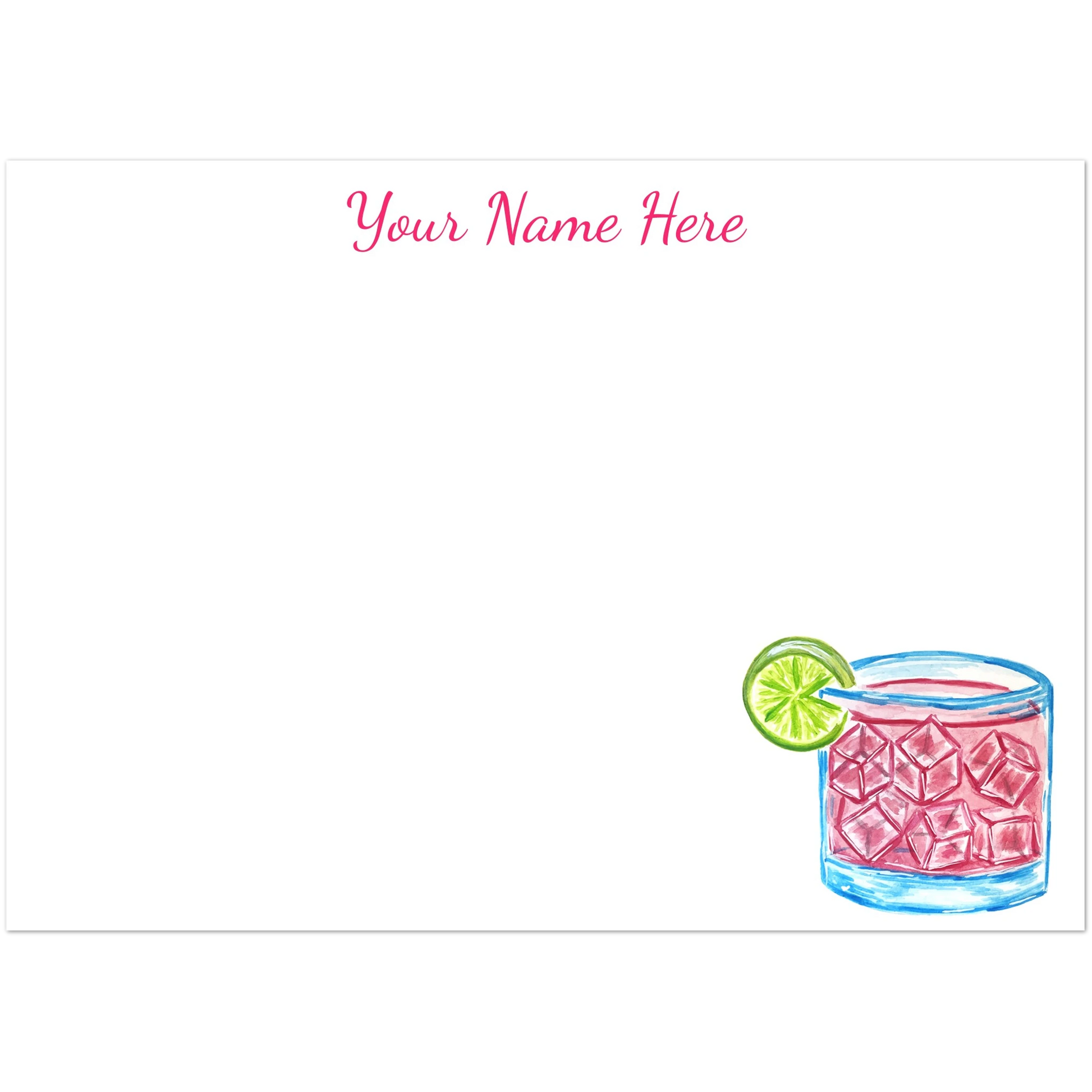 Personalized Paloma Watercolor Illustrated Flat Notecards | Set of 10 Cards & Envelopes | 2 Sizes 5R (5 x 7″)