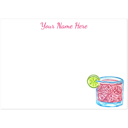 Personalized Paloma Watercolor Illustrated Flat Notecards | Set of 10 Cards & Envelopes | 2 Sizes 5R (5 x 7″)