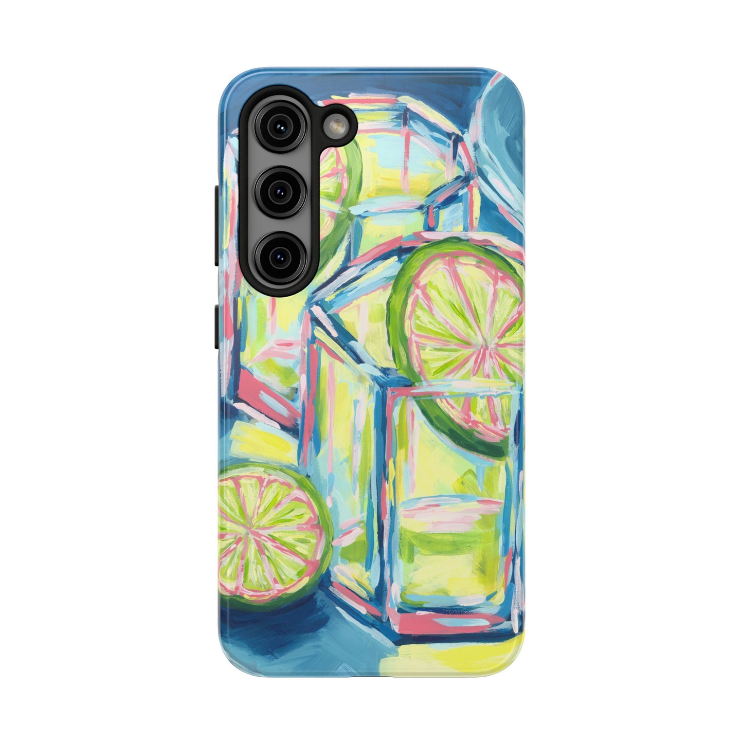 Pink Lime Green Yellow Margaritas Acrylic Tough Phone Case | Various Models Available