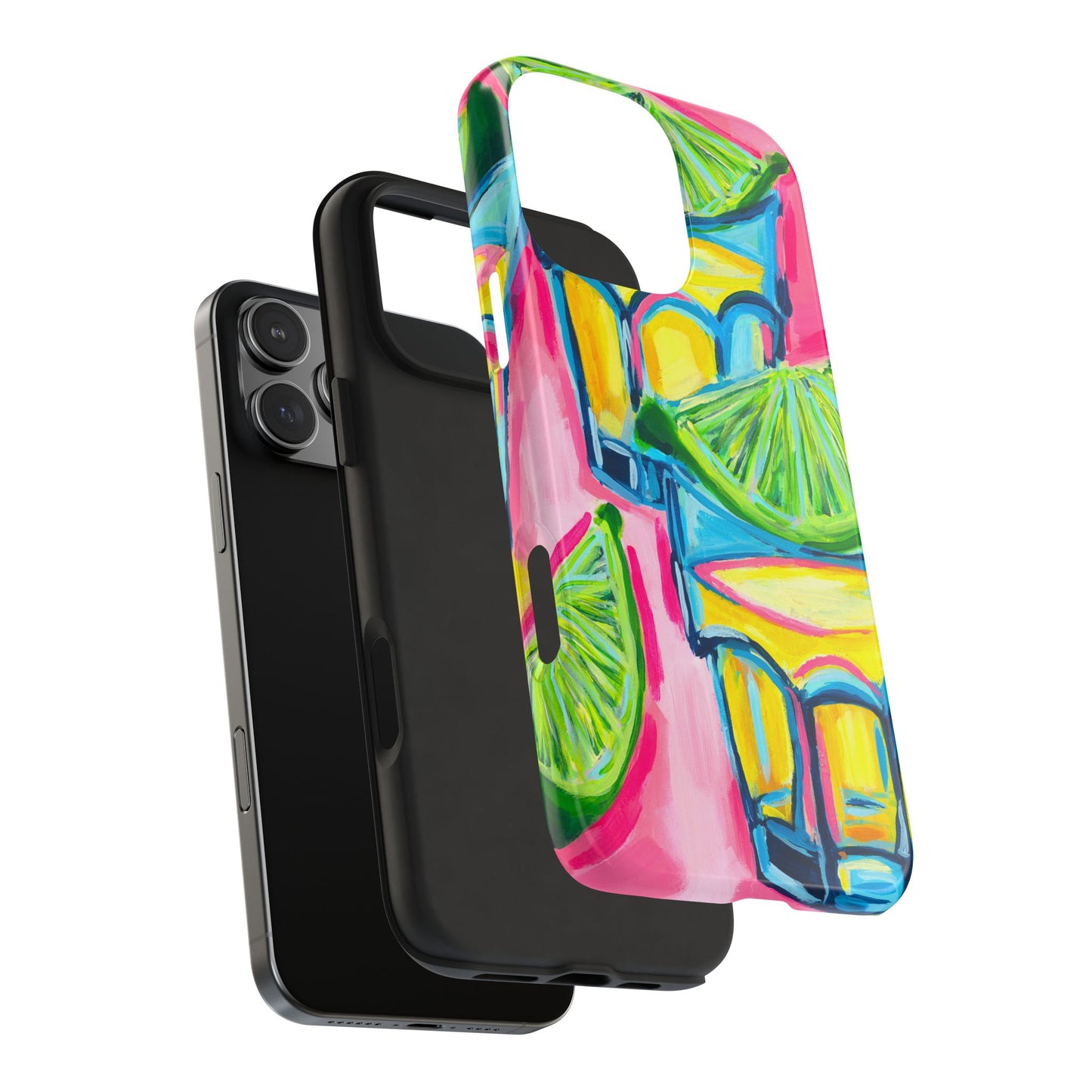 Pink Tequila Shot & Limes Acrylic Tough Phone Case | Various Models Available