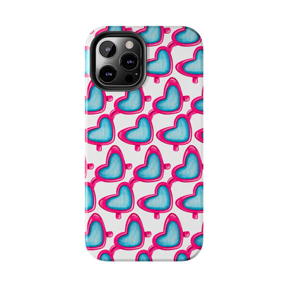 Pink Heart Shaped Sunglasses Watercolor Illustrated Tough Phone Case | Various Models