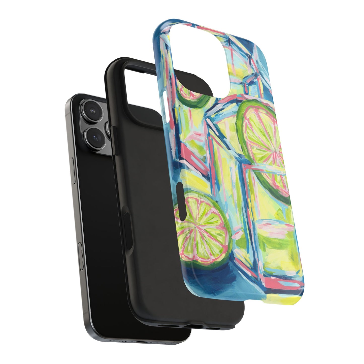Pink Lime Green Yellow Margaritas Acrylic Tough Phone Case | Various Models Available