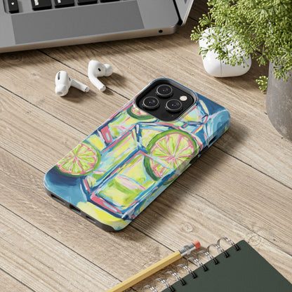 Pink Lime Green Yellow Margaritas Acrylic Tough Phone Case | Various Models Available