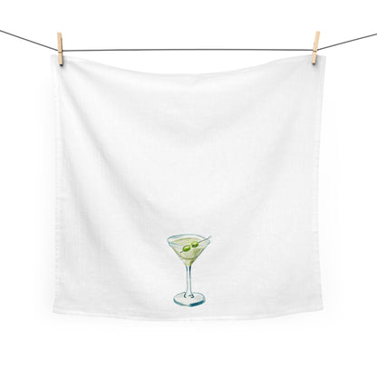 Tea Towel | Martini Cocktail Watercolor Illustration | Fun Kitchen | Cocktail Lover Gift | Barware Decor | Hostess Housewarming Gift