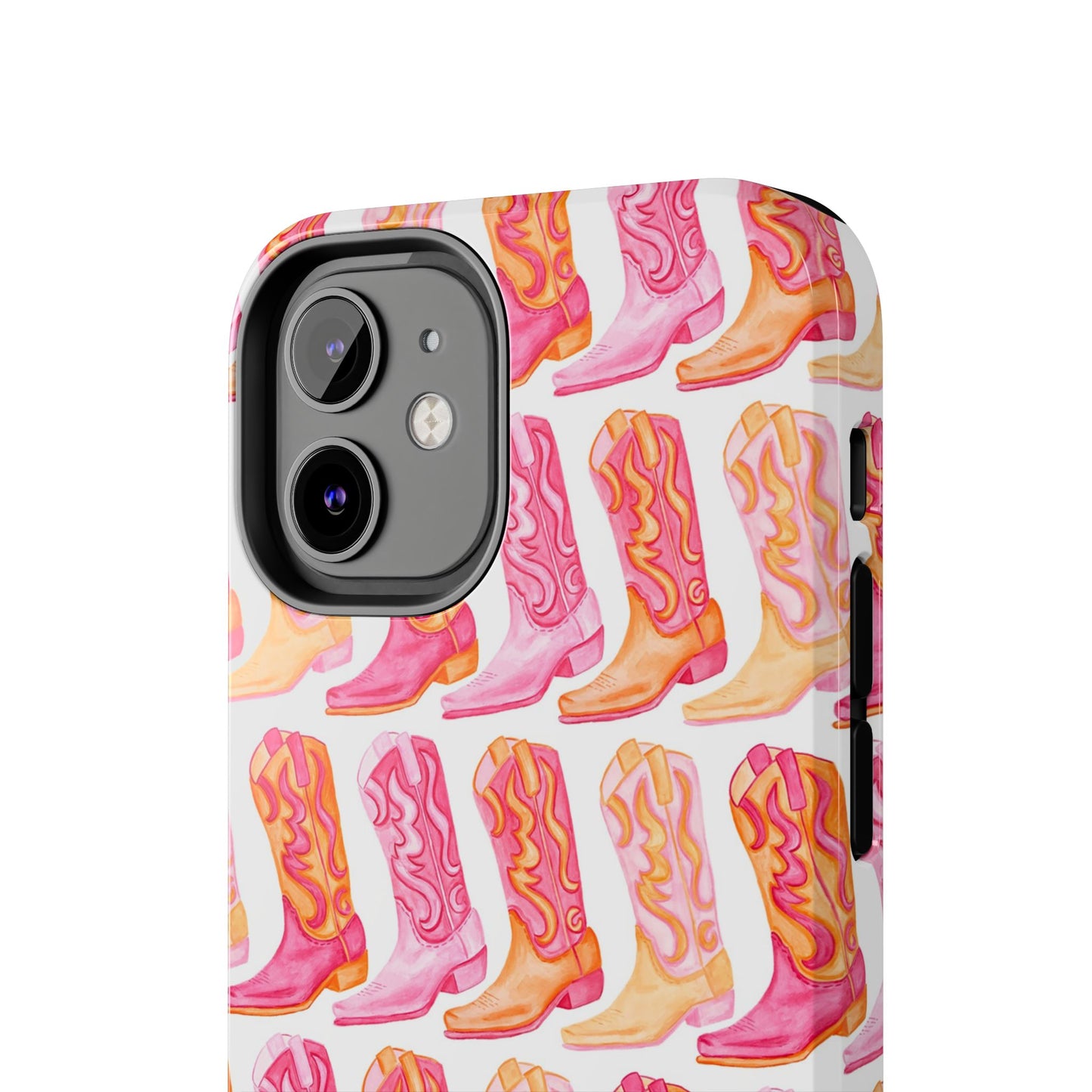 Rows of Hot Pink & Orange Cowboy Boots Tough Phone Cases | Various Models Available