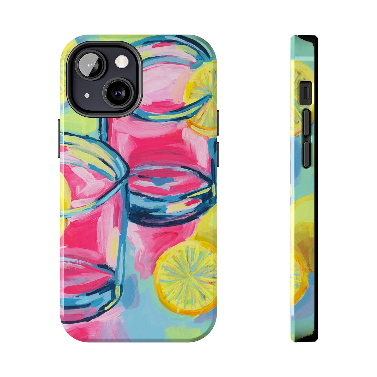 Pink Lemonade Abstract Acrylic Cocktails Tough Phone Case | Various Models Available