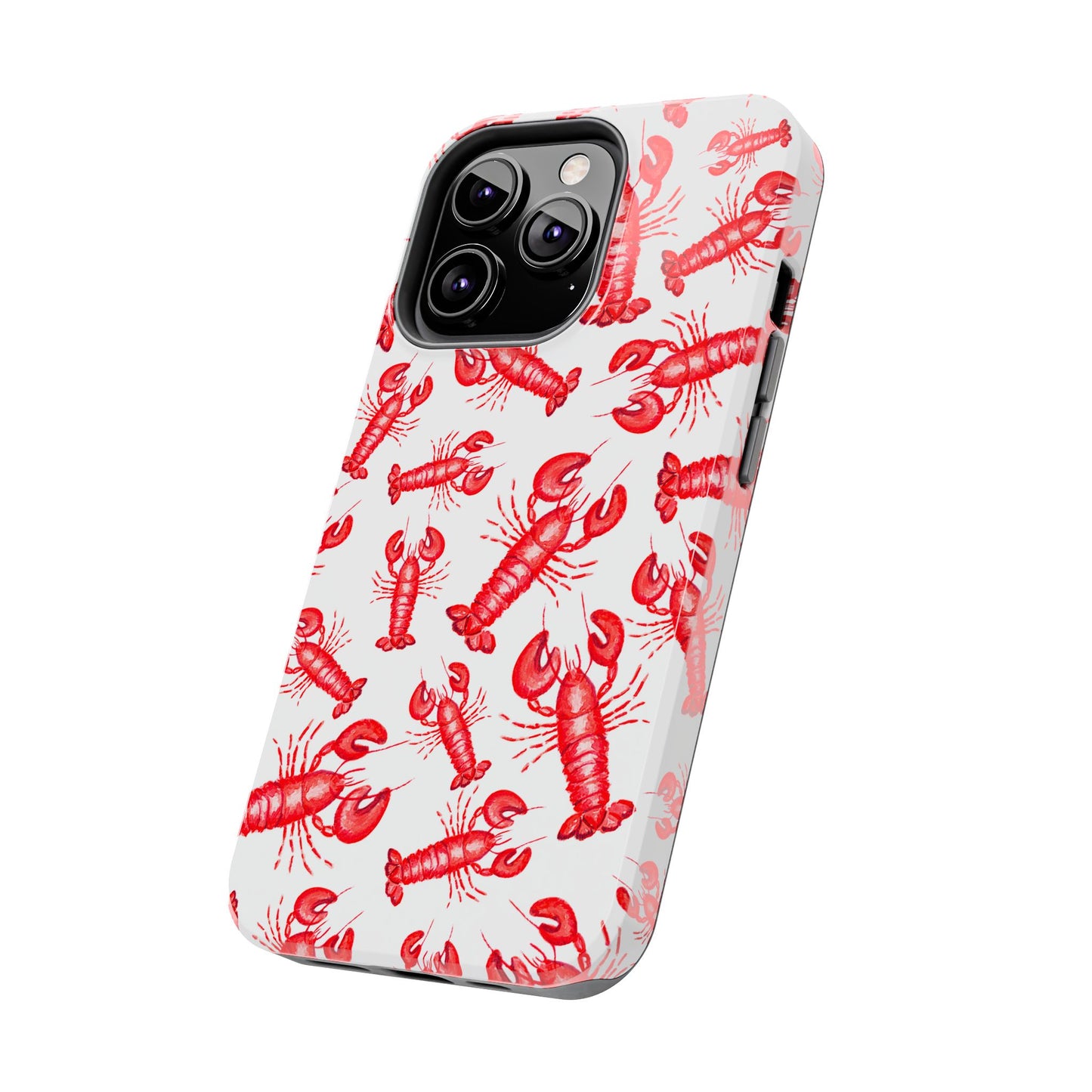 Watercolor Red Lobster Coastal Illustrated Patterned Tough Phone Case | Various Models