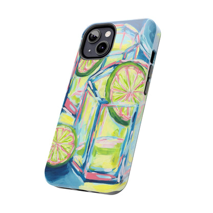 Pink Lime Green Yellow Margaritas Acrylic Tough Phone Case | Various Models Available