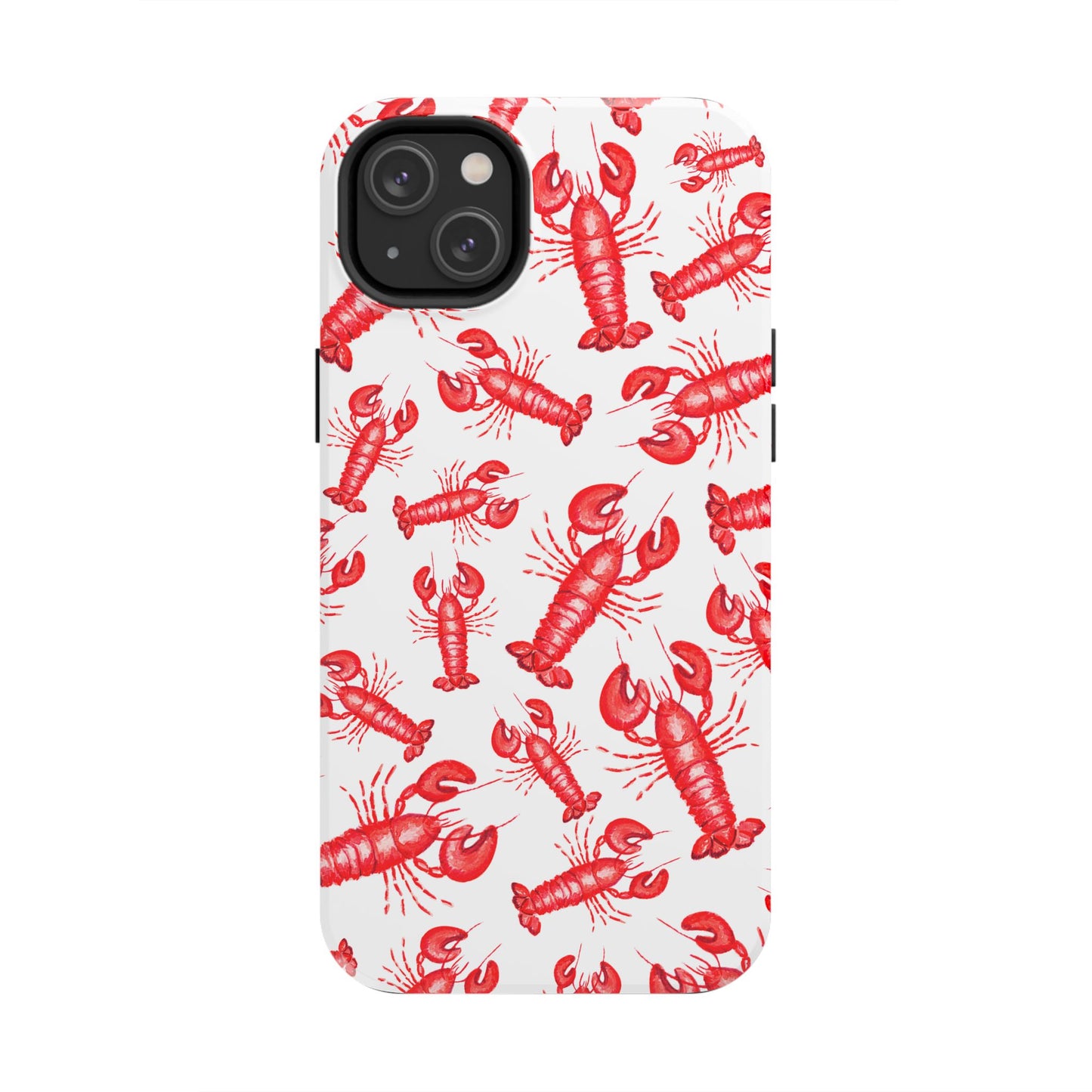 Watercolor Red Lobster Coastal Illustrated Patterned Tough Phone Case | Various Models