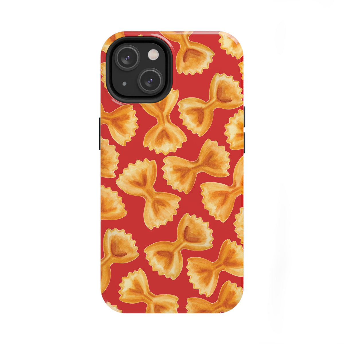 Copy of Tossed Farfalle Pasta Watercolor Illustrated Tough Phone Case | Various Models iPhone 14