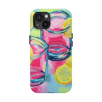 Pink Lemonade Abstract Acrylic Cocktails Tough Phone Case | Various Models Available