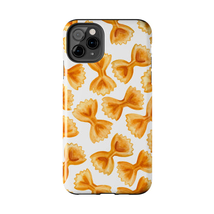 Tossed Farfalle Bow Tie Pasta Watercolor Illustrated White Tough Phone Case | Various Models