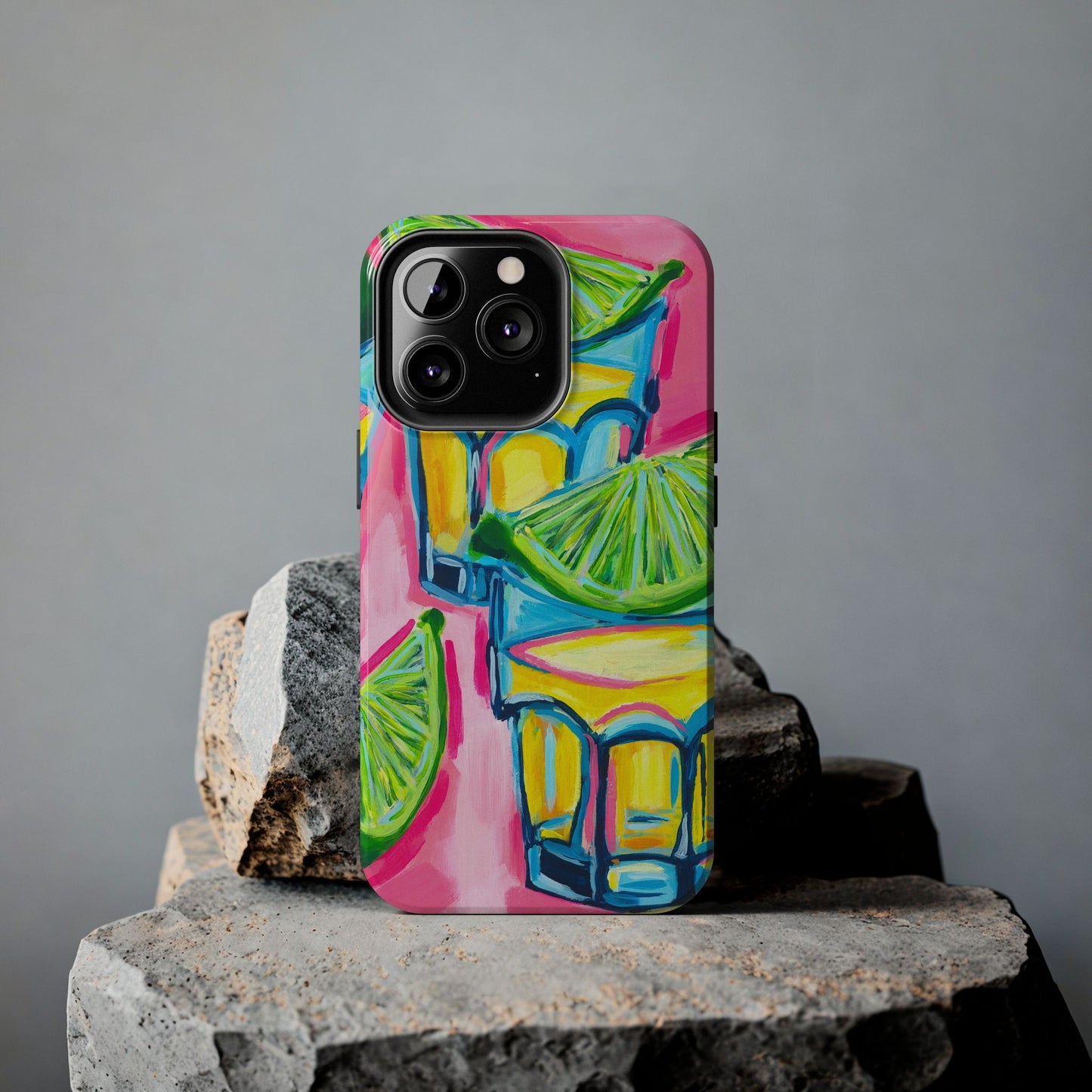 Pink Tequila Shot & Limes Acrylic Tough Phone Case | Various Models Available