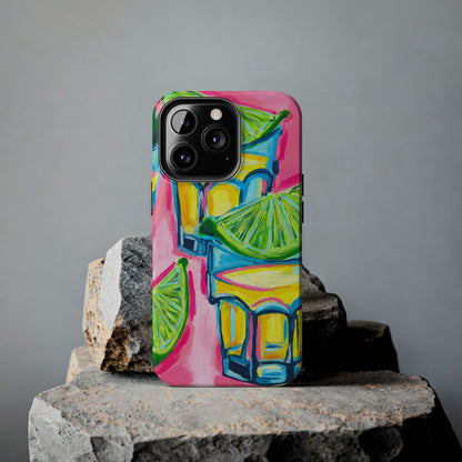 Pink Tequila Shot & Limes Acrylic Tough Phone Case | Various Models Available