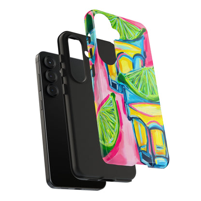 Pink Tequila Shot & Limes Acrylic Tough Phone Case | Various Models Available