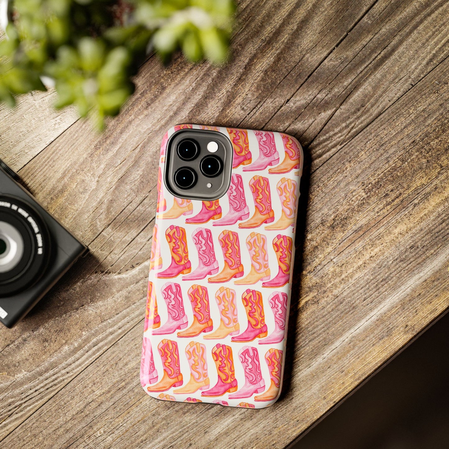 Rows of Hot Pink & Orange Cowboy Boots Tough Phone Cases | Various Models Available