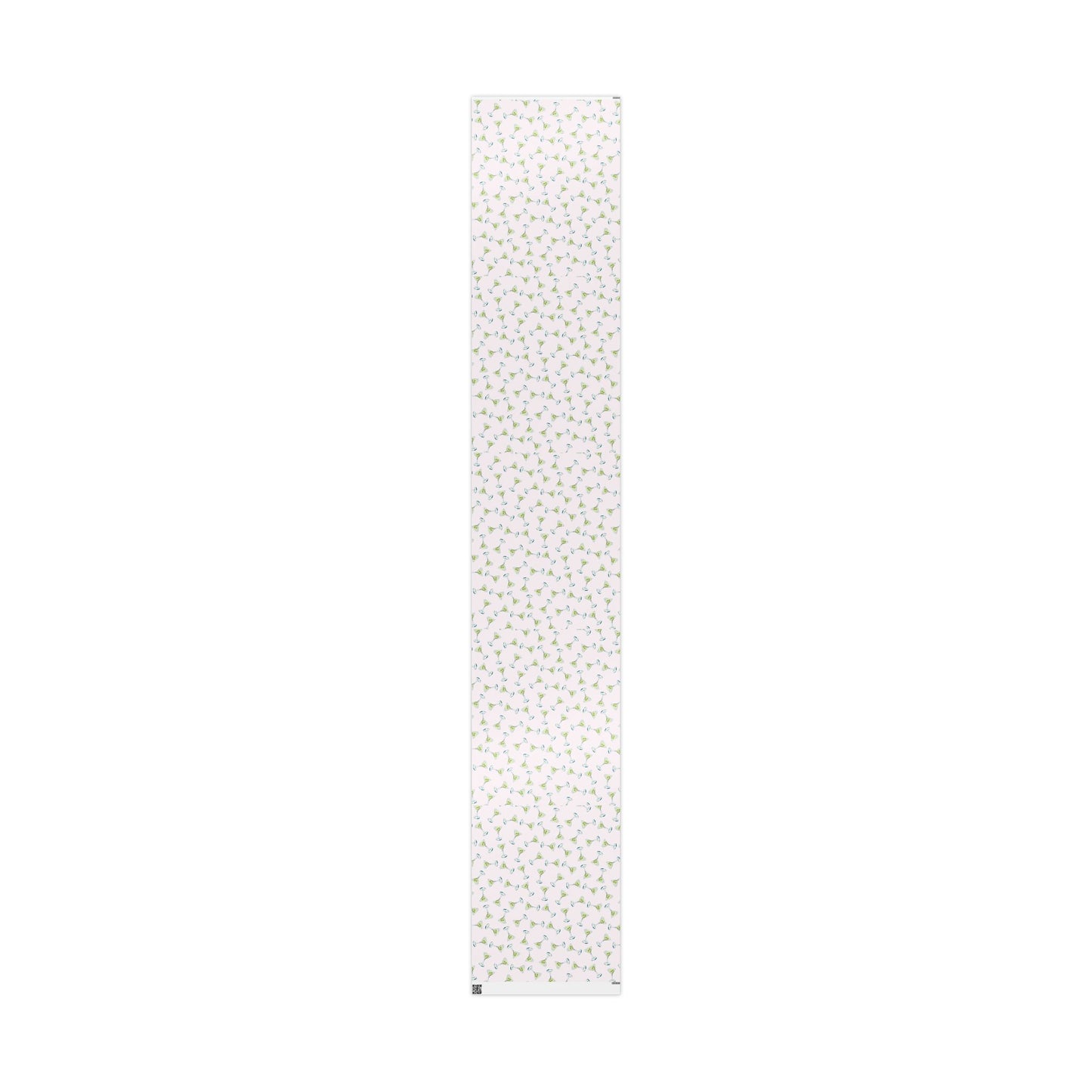 Gift Wrap | Blush Pink Watercolor Martini Tossed Pattern | Matte or Glossy