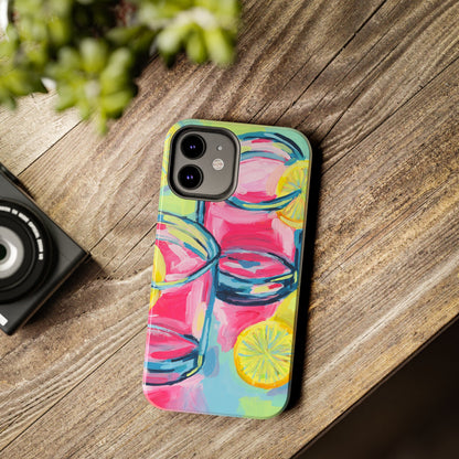 Pink Lemonade Abstract Acrylic Cocktails Tough Phone Case | Various Models Available