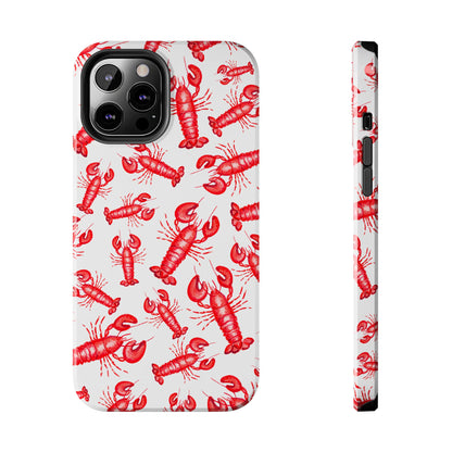 Watercolor Red Lobster Coastal Illustrated Patterned Tough Phone Case | Various Models