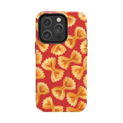 Copy of Tossed Farfalle Pasta Watercolor Illustrated Tough Phone Case | Various Models iPhone 14 Pro