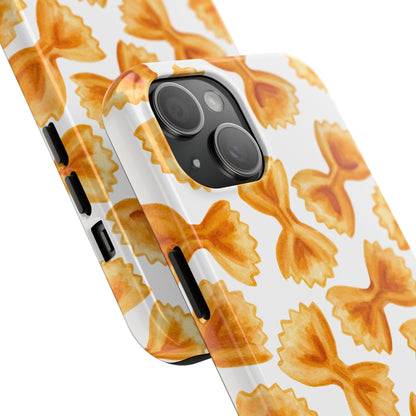 Tossed Farfalle Bow Tie Pasta Watercolor Illustrated White Tough Phone Case | Various Models